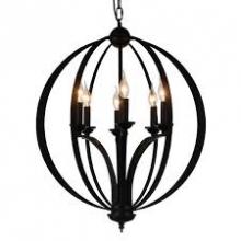 CWI Lighting 9825P24-6-101 - Drift 6 Light Up Chandelier With Black Finish